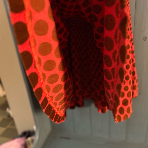 Free People Orange/ Brown Polka Dot Full Skirt, Size 8 - Picture 5 of 9